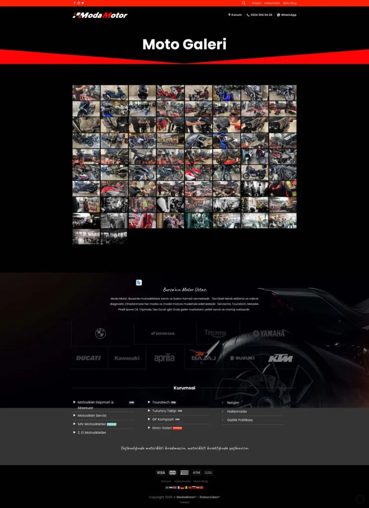 Moda Motor 2 seo Moda Motor için hazırlanan web sitesi,
