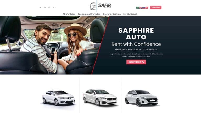 safir oto kiralama web tasarim 3 seo